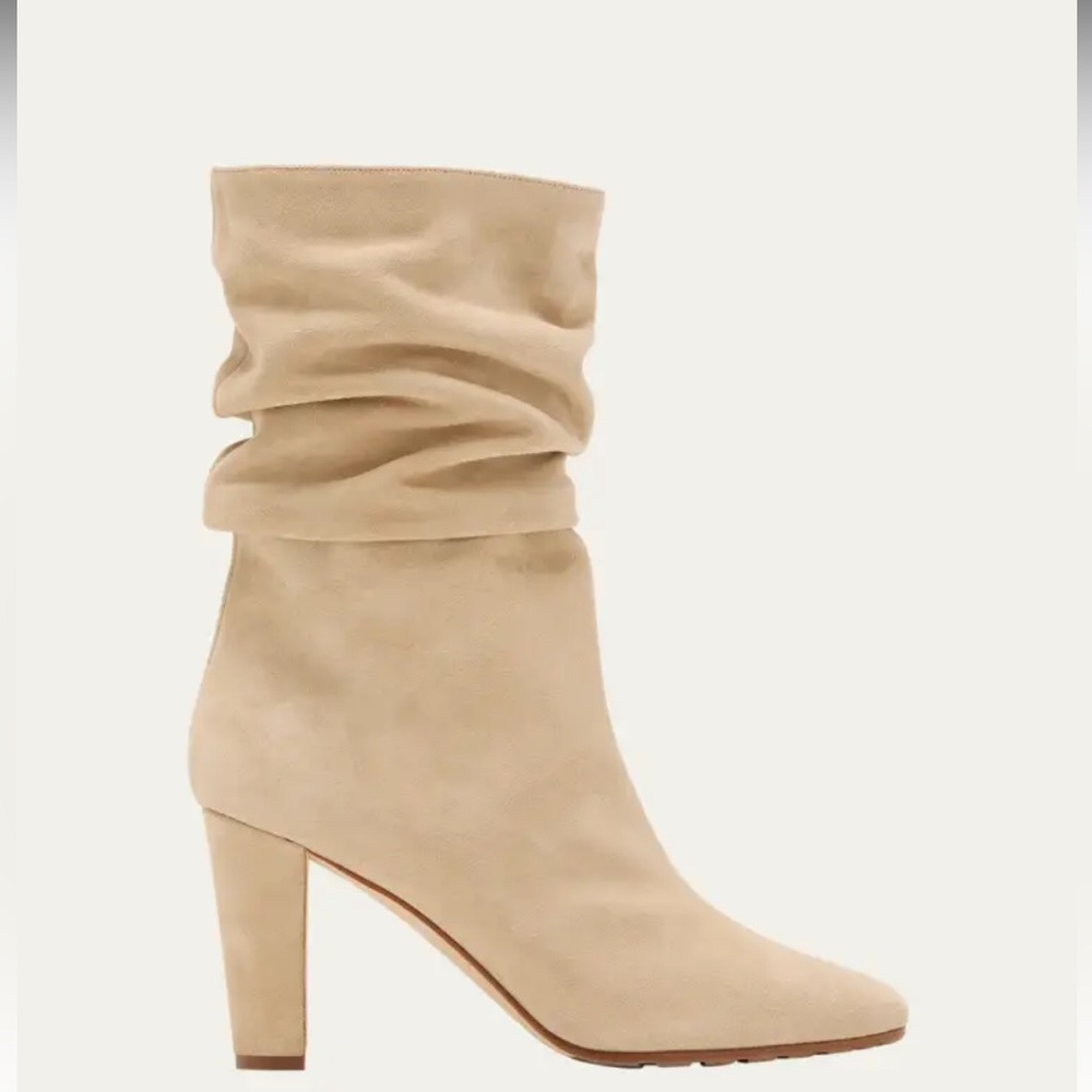 Manolo Blahnik calasso suede slouchy mid booties